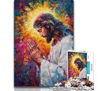 Puzzles 1000 Pieces for Teenagers Jesus Oil Painting 1000 Pieces for Adults,Educational Family Game Suitable for Desktop Decoration (size 75x50cm)