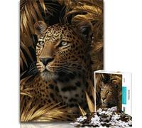Puzzles 1000 Pieces for Teenagers Jungle Golden Leopard 1000 Pieces for Adults,Educational Family Game Suitable for Desktop Decoration (size 38x26cm)
