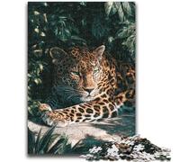 Puzzles 1000 Pieces for Teenagers Jungle Leopard Relax Games Educational Game for Birthday, Chrismas for And Age 14 Years Up 26x38cm