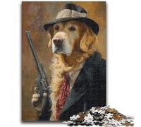 Puzzles 1000 Pieces for Teenagers Killer Golden Retriever Adult Jigsaw,Educational Games Wall Decoration Unique Birthday And Xmas Gifts (75x50cm)