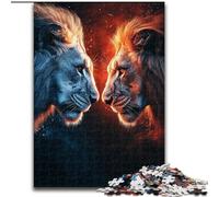Puzzles 1000 Pieces for Teenagers Lion Art, Analysis And Logic with Fully Interlocking Randomly Shaped Pieces for And Age 14 Years Up (Size50x75cm)