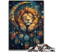 Puzzles 1000 Pieces for Teenagers Lion Dream Catcher Relax Games Educational Game for Birthday, Chrismas for And Age 14 Years Up 26x38cm