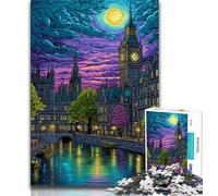 Puzzles 1000 Pieces for Teenagers London at Night, Decompressing Intellectual Educational Toy,Every Piece Is Unique - Challenging Family Fun Game Suitable for And 14 38x26cm