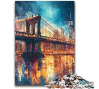 Puzzles 1000 Pieces for Teenagers Manhattan Bridge Educational Games Home Decoration Artists Collection, Fine Art 26x38cm
