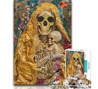 Puzzles 1000 Pieces for Teenagers Mexican Style Golden Skull, Challenging & Brainteasing,for Is Ideal As A Gift for The Whole Family for And 14 Years Old 38x26cm