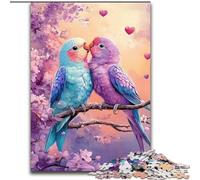 Puzzles 1000 Pieces for Teenagers Moon Parrot Couple, for Ages 14 And over Each Piece Is Unique - Fun And Challenging Game for The Whole Family Good Gift (Size 26x38cm)
