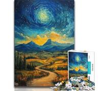 Puzzles 1000 Pieces for Teenagers Mountains Under The Night Sky Puzzles for Adults,Educational Family Game Suitable for Desktop Decoration 38x26cm