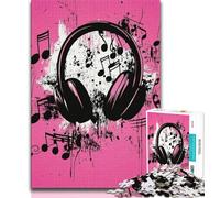 Puzzles 1000 Pieces for Teenagers Musical Symbol Headphones Puzzles for Teenagers,is Ideal As Gifts for The Whole Family for Age 14 (size 38x26cm)