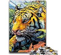 Puzzles 1000 Pieces for Teenagers Mysterious Tiger Suitable for Ages 14 And Up Challenging Game Great Gift for Gaming 50x75cm