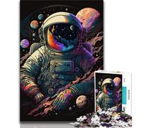 Puzzles 1000 Pieces for Teenagers Neon Astronaut 1000 Pieces for Teenagers,is Ideal As Gifts for The Whole Family Suitable for And 14 (size 38x26cm)