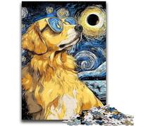 Puzzles 1000 Pieces for Teenagers Night Sky Golden Retriever Puzzles for Teenagers,Learning Educational Toys Family Games Unique Birthday And Gifts (50x75cm)