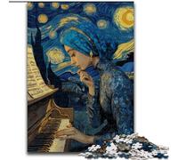 Puzzles 1000 Pieces for Teenagers Night Sky Piano, Game Toys Every Piece Is Unique - Challenging Family Fun Game for for Age 14 (Size 50x75cm)