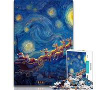 Puzzles 1000 Pieces for Teenagers Night Sky Santa Claus, Challenging & Brainteasing,for Is Ideal As A Gift for The Whole Family for And 14 Years Old 38x26cm