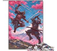 Puzzles 1000 Pieces for Teenagers Ninja at The Foot of Mount Fuji, Learning Educational Toys Family Games Unique Birthday And Gifts (Size 26x38cm)