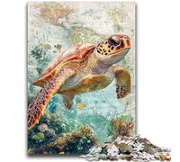 Puzzles 1000 Pieces for Teenagers Ocean Turtle Relax Games Educational Game for Birthday, Chrismas for And Age 14 Years Up 50x75cm