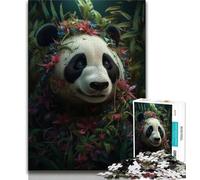 Puzzles 1000 Pieces for Teenagers Panda Flowers Plants Magic Teenager Puzzles,Challenging Game for Is Ideal As A Gift for The Whole Family (size 75x50cm)