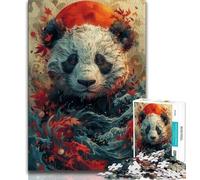 Puzzles 1000 Pieces for Teenagers Panda in Flower 1000 Piece Jigsaw,Educational Stress Relief Toy Gifts for Friends And Family 38x26cm