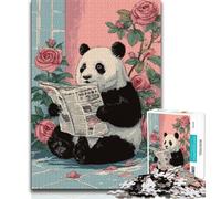 Puzzles 1000 Pieces for Teenagers Panda Reading A Newspaper Teenager Puzzles,Challenging Game for Is Ideal As A Gift for The Whole Family (size 75x50cm)