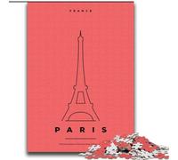 Puzzles 1000 Pieces for Teenagers Paris France,Challenging To Complete But Fun And Humorous Unique Birthday And Gifts 38x52cm