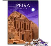 Puzzles 1000 Pieces for Teenagers Petra Jordan Travel Poster Decompressing Intellectual Educational Toy Secret Santa Gifts (50x70cm) 1000pcs
