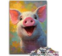 Puzzles 1000 Pieces for Teenagers Pig Painting Adult Jigsaw,Educational Games Wall Decoration Unique Birthday And Xmas Gifts (26x38cm)