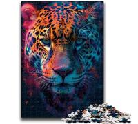 Puzzles 1000 Pieces for Teenagers Psychadelic Jaguar Puzzles for Adults,Educational Family Game Suitable for Desktop Decoration (38x26cm)