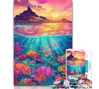 Puzzles 1000 Pieces for Teenagers Psychedelic Island Teenager Puzzles,Quiz Game Wall Decoration Unique Birthday And Xmas Gifts 50x75cm