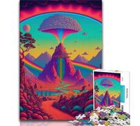Puzzles 1000 Pieces for Teenagers Psychedelic Nature Puzzles for Teenagers,Quiz Game Wall Decoration Unique Birthday And Xmas Gifts (size 75x50cm)