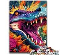 Puzzles 1000 Pieces for Teenagers Psychedelic Nile Crocodile 1000 Piece Jigsaw,Educational Stress Relief Toy Gifts for Friends And Family (50x75cm)