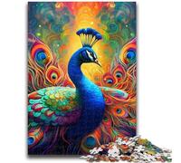 Puzzles 1000 Pieces for Teenagers Psychedelic Peacock Adult Jigsaw,Educational Games Wall Decoration Unique Birthday And Xmas Gifts (26x38cm)