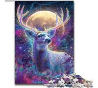 Puzzles 1000 Pieces for Teenagers Psychedelic Visionary Deer Art, Decompressing Intellectual Educational Toy Birthday Present, Gifts, Wall Art (Size 50x75cm)