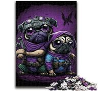 Puzzles 1000 Pieces for Teenagers Pugs Suitable for Ages 14 And Up Challenging Game Great Gift for Gaming 50x75cm