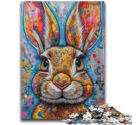 Puzzles 1000 Pieces for Teenagers Rabbit Graffiti Educational Games Home Decoration Artists Collection, Fine Art 50x75cm