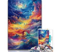 Puzzles 1000 Pieces for Teenagers Rainbow Cloud, Stress Reliever Staycation Kill Time,is Ideal As Gifts for The Whole Family for Age 14 38x26cm