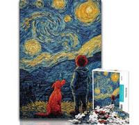 Puzzles 1000 Pieces for Teenagers Red Dog And Man, Stress Reliever Staycation Kill Time,is Ideal As Gifts for The Whole Family for Age 14 38x26cm