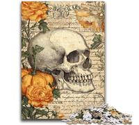 Puzzles 1000 Pieces for Teenagers Retro Skull Puzzles for Adults,Stress Reliever Difficult Challenge Secret Santa Gifts (50x75cm)