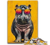 Puzzles 1000 Pieces for Teenagers Rhino with Glasses 1000 Piece Jigsaw,Educational Stress Relief Toy Gifts for Friends And Family (26x38cm)