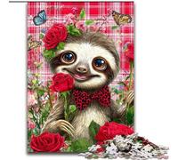 Puzzles 1000 Pieces for Teenagers Rose Sloth, Family Game Stress Reliever Difficult Challenge A Work of Art for Ages 14+ (Size 50x75cm)
