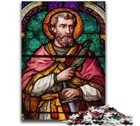 Puzzles 1000 Pieces for Teenagers Saint A Stained Glass 1000 Pieces for Teenagers,Educational Stress Relief Toy Great Gifts And Toys (75x50cm)