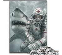 Puzzles 1000 Pieces for Teenagers Shark And Nurse, Toys Educational Games Stress Relieving Parent-child Interaction (Size 50x75cm)