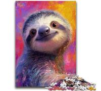 Puzzles 1000 Pieces for Teenagers Sloth Oil Painting 1000 Pieces for Teenagers,Educational Stress Relief Toy Great Gifts And Toys (75x50cm)