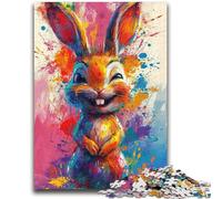 Puzzles 1000 Pieces for Teenagers Smiling Cute Bunny for And from 14 Years And over Hands-on Game Christmas Game Gifts 50x75cm