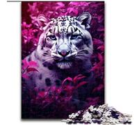 Puzzles 1000 Pieces for Teenagers Snow Leopard, Challenging Game And Family Play with Fully Interlocking Randomly Shaped Pieces 50x75cm