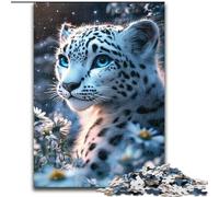 Puzzles 1000 Pieces for Teenagers Snow Leopard, for Ages 14 And over Each Piece Is Unique - Fun And Challenging Game for The Whole Family Good Gift (Size 50x75cm)