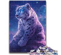 Puzzles 1000 Pieces for Teenagers Snow Leopard Under The Moon 1000 Pieces for Teenagers,Stress Reliever Difficult Challenge Secret Santa Gifts (26x38cm)