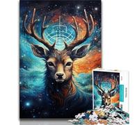 Puzzles 1000 Pieces for Teenagers Starry Sky Deer 1000 Piece Jigsaw,Educational Stress Relief Toy Gifts for Friends And Family 38x26cm