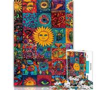 Puzzles 1000 Pieces for Teenagers Sun Smiling Collage,Challenging Game And Family Play Educational Game for Birthday,Chrismas (75x50cm)