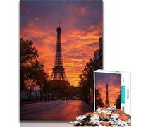 Puzzles 1000 Pieces for Teenagers Sunset Eiffel Adult Jigsaw,Educational Games Wall Decoration Unique Birthday And Xmas Gifts 75x50cm