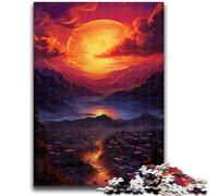 Puzzles 1000 Pieces for Teenagers Sunset over The City with Trees 1000 Pieces for Teenagers,Stress Reliever Difficult Challenge Secret Santa Gifts (75x50cm)
