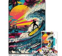 Puzzles 1000 Pieces for Teenagers Surf Graffiti Teenager Jigsaw,learning Educational for Is Ideal As A Gift for The Whole Family 75x50cm